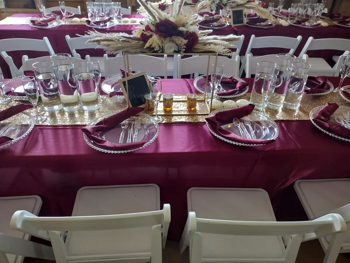 A custom designed purple color theme for the wedding